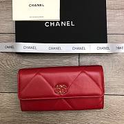 CHANEL Long Wallet Smooth Leather Red | 6871 - 1