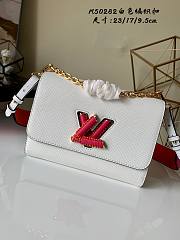  LV Twist lock and three-color leather strap MM white | M57666 - 1
