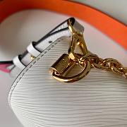  LV Twist lock and three-color leather strap MM white | M57666 - 2