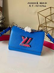 LV Twist lock and three-color leather strap MM blue | M57666 - 1