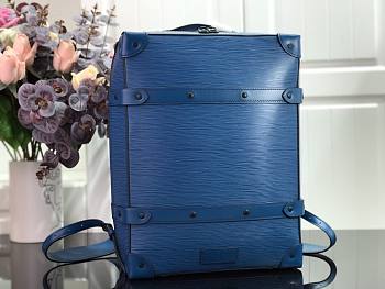 Louis Vuitton Men Epi Leather Soft Trunk Backpack PM Blue | M44752