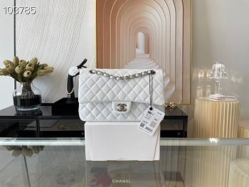 Chanel Classic Handbag Grained Calfskin & Gold-Tone Metal White | A58600