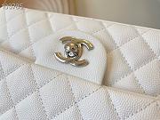 Chanel Classic Handbag Grained Calfskin & Gold-Tone Metal White | A58600 - 2