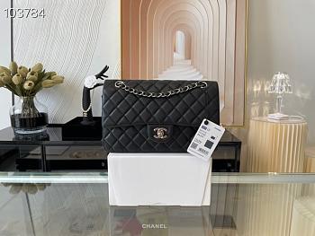 Chanel Classic Handbag Grained Calfskin & Gold-Tone Metal Black | A58600