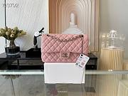 Chanel Classic Handbag Grained Calfskin & Silver Hardware Pink | A58600 - 1
