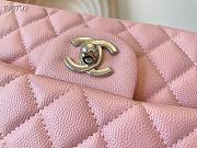 Chanel Classic Handbag Grained Calfskin & Silver Hardware Pink | A58600 - 6
