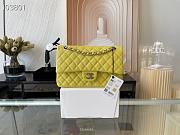 Chanel Classic Handbag Grained Calfskin & Gold-Tone Metal Yellow | A58600 - 1