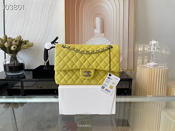 Chanel Classic Handbag Grained Calfskin & Gold-Tone Metal Yellow | A58600