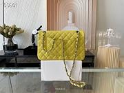 Chanel Classic Handbag Grained Calfskin & Gold-Tone Metal Yellow | A58600 - 2