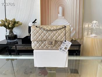 Chanel Classic Handbag Grained Calfskin & Gold-Tone Metal Golden | A58600