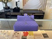 Chanel Classic Handbag Grained Calfskin & Gold-Tone Metal Purple | A58600 - 2