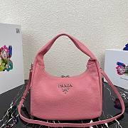 Prada Calfskin Leather Hobo Bag Pink 26cm | 1BC132 - 1