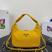 Prada Calfskin Leather Hobo Bag Yellow 26cm | 1BC132 - 1