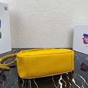 Prada Calfskin Leather Hobo Bag Yellow 26cm | 1BC132 - 3