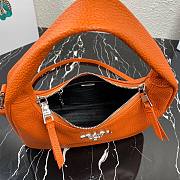 Prada Calfskin Leather Hobo Bag Orange 26cm | 1BC132 - 4
