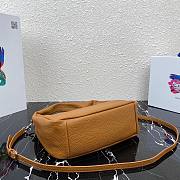 Prada Calfskin Leather Hobo Bag Brown 26cm | 1BC132 - 6