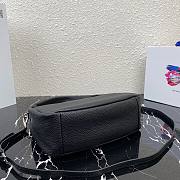 Prada Calfskin Leather Hobo Bag Black 26cm | 1BC132 - 5