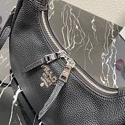 Prada Calfskin Leather Hobo Bag Black 26cm | 1BC132 - 4