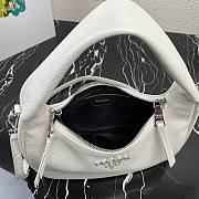 Prada Calfskin Leather Hobo Bag White 26cm | 1BC132 - 4