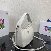 Prada Calfskin Leather Hobo Bag White 26cm | 1BC132 - 2