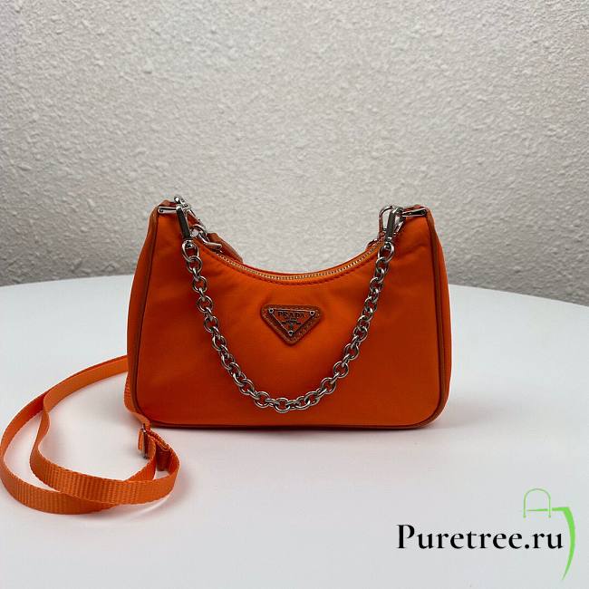 Prada Re-Edition nylon mini orange shoulder bag | 1TT122 - 1