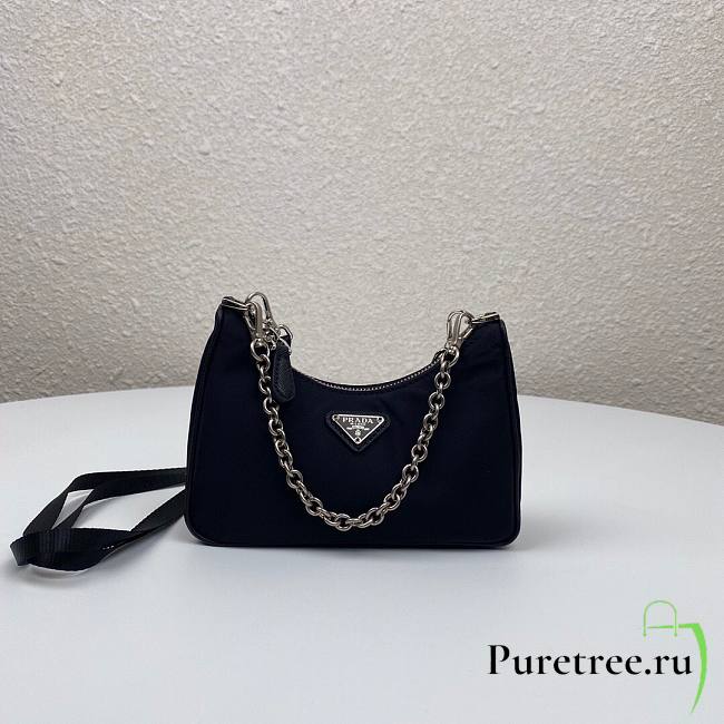 Prada Re-Edition nylon mini black shoulder bag | 1TT122 - 1