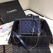 Chanel Vanity Case Bag Grained Calfskin Blue | AS1785 - 5