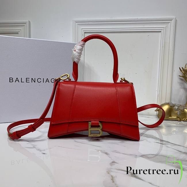 Balenciaga Hourglass S tote bag red - gold hardware
