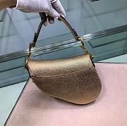 Dior Saddle Small Bag Yellow Gold Snake Skin Size 20x16x7 cm - 2