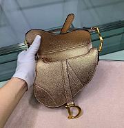 Dior Saddle Small Bag Yellow Gold Snake Skin Size 20x16x7 cm - 5
