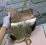 Dior Saddle Bag Yellow Gold Snake Skin Size 20x16x7 cm - 2