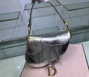 Dior Saddle Bag Silver Snake Skin Size 25.5x20x6.5 cm - 1