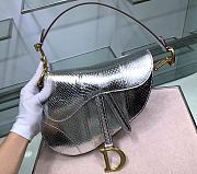 Dior Saddle Bag Silver Snake Skin Size 25.5x20x6.5 cm - 6