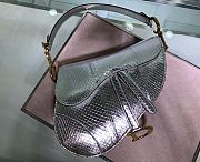 Dior Saddle Bag Silver Snake Skin Size 25.5x20x6.5 cm - 4