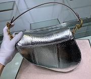 Dior Saddle Bag Silver Snake Skin Size 25.5x20x6.5 cm - 3