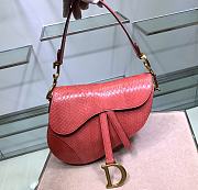 Dior Saddle Bag Red Snake Skin Size 25.5x20x6.5 cm - 1