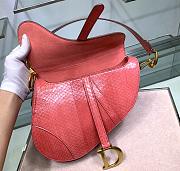 Dior Saddle Bag Red Snake Skin Size 25.5x20x6.5 cm - 2