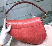 Dior Saddle Bag Red Snake Skin Size 25.5x20x6.5 cm - 3