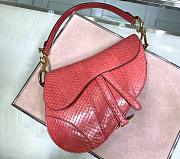 Dior Saddle Bag Red Snake Skin Size 25.5x20x6.5 cm - 4