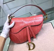 Dior Saddle Bag Red Snake Skin Size 25.5x20x6.5 cm - 6
