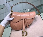 Dior Saddle Bag Pink Snake Skin Size 25.5x20x6.5 cm - 4
