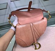 Dior Saddle Bag Pink Snake Skin Size 25.5x20x6.5 cm - 6