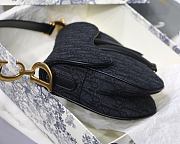 Dior women saddle bag in black canvas 25cm | M0446 - 4