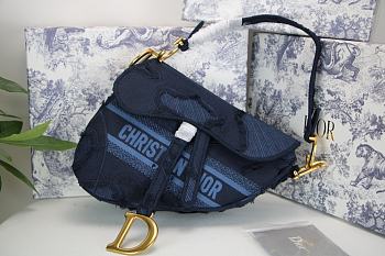 Dior Saddle Blue Bag 25cm | M0446