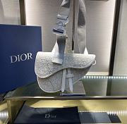 Dior Saddle embroidered White 20 cm | 093 - 1