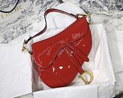 Dior Saddle Oblique Shiny Red 25cm - 1