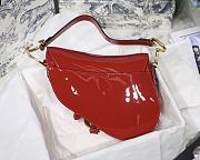 Dior Saddle Oblique Shiny Red 25cm - 4
