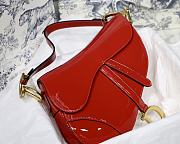 Dior Saddle Oblique Shiny Red 25cm - 3