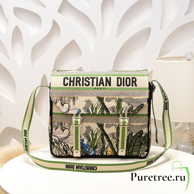 Dior Messenger Camp Multicolor Mizza Embroidery Green - 1