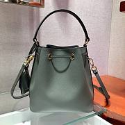 Prada Saffiano Leather Bucket Bag in Gray Blue Saffiano leather | 1BE032  - 2